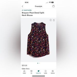 41 Hawthorn Breyson Pleat Detail Split Blouse size L